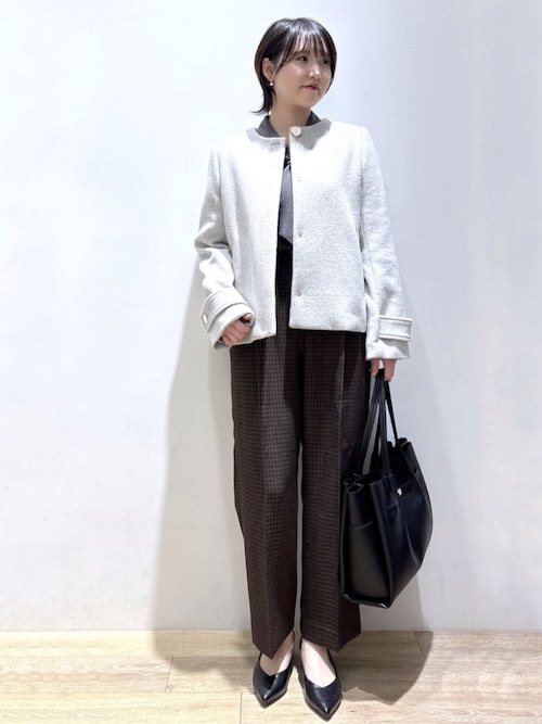 セール】ノーカラーショートコート（ノーカラーコート）｜index