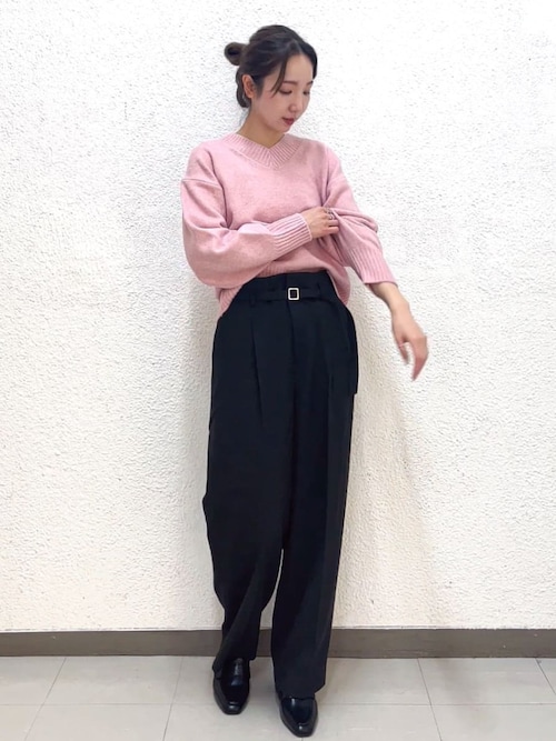 セール】《6color》ラムライクVネックニット【洗濯機洗い可】（ニット