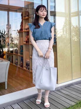 index スタッフさん（レディース・158cm）の夏コーディネート