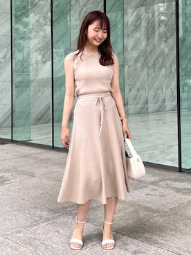 「ニットアップ」｜index スタッフさん（レディース・158cm）の夏コーディネート