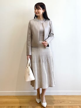 「index（インデックス）のアイテム（ノーカラージャケット）」を使った、index スタッフさん（レディース・158cm）の冬コーディネート