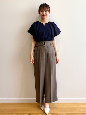 「index」｜「アイテム（アクセサリー）」を使った、index スタッフさん（レディース・158cm）の春コーディネート
