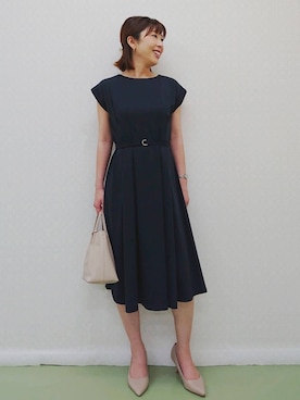 「index（インデックス）の◆【2WAY/軽量】フェイクレザーミドルサイズトートバッグ（トートバッグ）」を使った、index スタッフさん（レディース・162cm）の夏コーディネート