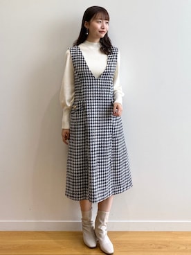 「index」｜「アイテム（アクセサリー）」を使った、index スタッフさん（レディース・158cm）の秋コーディネート