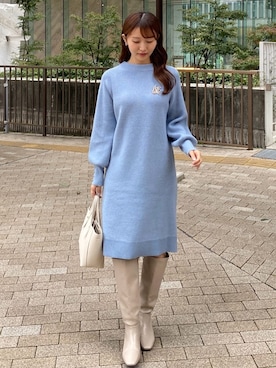 「インデックス」｜「アイテム（ワンピース/ドレス）」を使った、index スタッフさん（レディース・158cm）の秋コーディネート