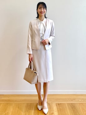 「index（インデックス）のアイテム（ノーカラージャケット）」を使った、index スタッフさん（レディース・174cm）の冬コーディネート