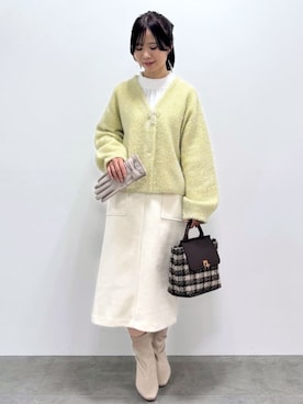 「アイテム（手袋）」を使った、index スタッフさん（レディース・148cm）の冬コーディネート