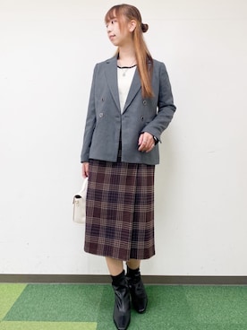 「index」｜「アイテム（ジャケット/アウター）」を使った、index スタッフさん（レディース・167cm）の秋コーディネート