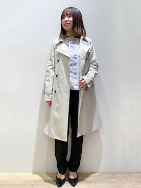 「インデックス」｜「アイテム（トレンチコート）」を使った、index スタッフさん（レディース・157cm）の春コーディネート