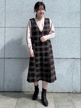 「インデックス」｜「アイテム（ワンピース/ドレス）」を使った、index スタッフさん（レディース・162cm）の秋コーディネート