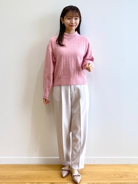 「index」｜「アイテム（アクセサリー）」を使った、index スタッフさん（レディース・158cm）の冬コーディネート