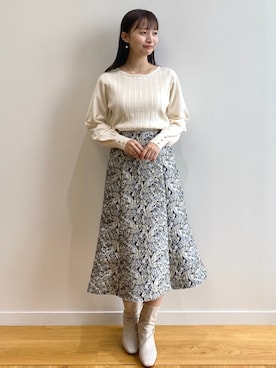 「index」｜「アイテム（アクセサリー）」を使った、index スタッフさん（レディース・158cm）の秋コーディネート