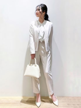 「インデックス」｜「アイテム（ノーカラージャケット）」を使った、index スタッフさん（レディース・160cm）の冬コーディネート