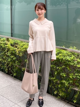 「アイテム（パンプス）」を使った、index スタッフさん（レディース・158cm）の秋コーディネート