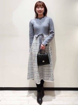 「index」｜「アイテム（アクセサリー）」を使った、index スタッフさん（レディース・157cm）の冬コーディネート