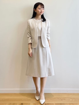 「index（インデックス）のアイテム（ノーカラージャケット）」を使った、index スタッフさん（レディース・158cm）の春コーディネート