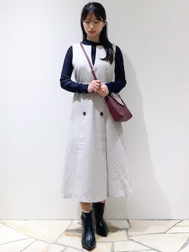 「インデックス」｜「アイテム（ワンピース/ドレス）」を使った、index スタッフさん（レディース・154cm）の秋コーディネート