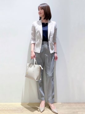 「index」｜「アイテム（ジャケット/アウター）」を使った、index スタッフさん（レディース・160cm）の春コーディネート