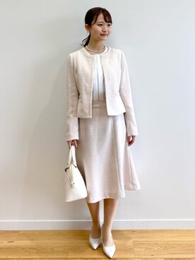 「index（インデックス）のアイテム（ノーカラージャケット）」を使った、index スタッフさん（レディース・158cm）の冬コーディネート
