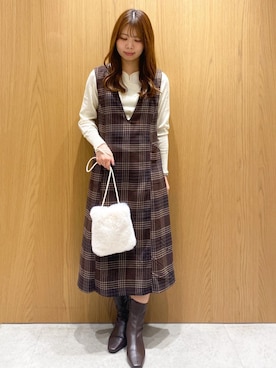 「インデックス」｜「アイテム（ワンピース/ドレス）」を使った、index スタッフさん（レディース・153cm）の秋コーディネート