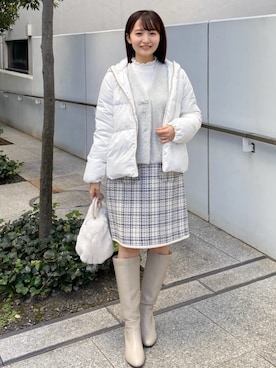 「寒い」｜「アイテム（ジャケット/アウター）」を使った、index スタッフさん（レディース・158cm）の冬コーディネート