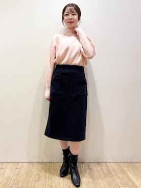 index スタッフさん（レディース・157cm）の冬コーディネート