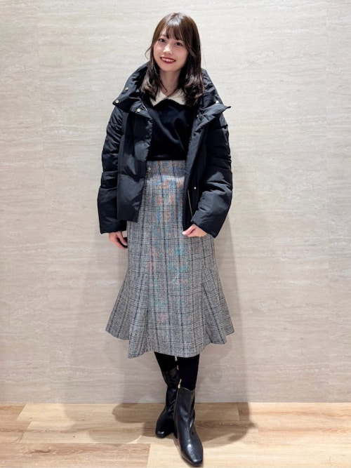 ダブルビジューフェザー衿付きニット【洗濯機OK】（ニット/セーター