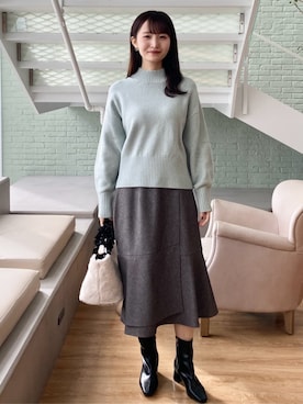 index スタッフさん（レディース・158cm）の冬コーディネート