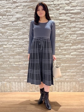 「インデックス」｜「アイテム（ワンピース/ドレス）」を使った、index スタッフさん（レディース・166cm）の秋コーディネート