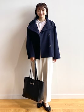 「index（インデックス）のアイテム（その他アウター）」を使った、index スタッフさん（レディース・158cm）の秋コーディネート