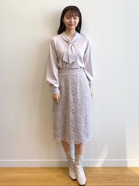 「index」｜「アイテム（アクセサリー）」を使った、index スタッフさん（レディース・158cm）の秋コーディネート