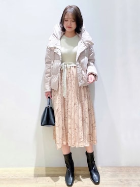 「index」｜「アイテム（ダウンジャケット/コート）」を使った、index スタッフさん（レディース・160cm）の秋コーディネート