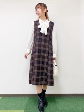 「インデックス」｜「アイテム（ワンピース/ドレス）」を使った、index スタッフさん（レディース・167cm）の秋コーディネート