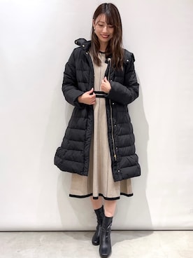 「index」｜「アイテム（ダウンジャケット/コート）」を使った、index スタッフさん（レディース・160cm）の冬コーディネート