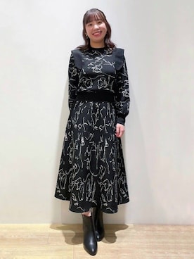 「ニットアップ」｜「アイテム（ブーツ）」を使った、index スタッフさん（レディース・157cm）の秋コーディネート