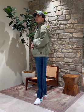 「BAYFLOW」｜「アイテム（ナイロンジャケット）」を使った、tagamitakatoさん（メンズ・183cm）の冬コーディネート