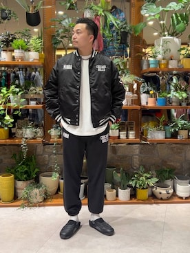 「NBA（エヌビーエー）のアイテム（ブルゾン）」を使った、tagamitakatoさん（メンズ・183cm）の秋コーディネート