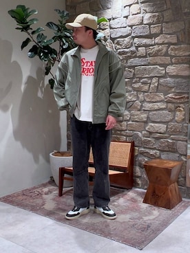 「BAYFLOW」｜「アイテム（ナイロンジャケット）」を使った、tagamitakatoさん（メンズ・183cm）の冬コーディネート