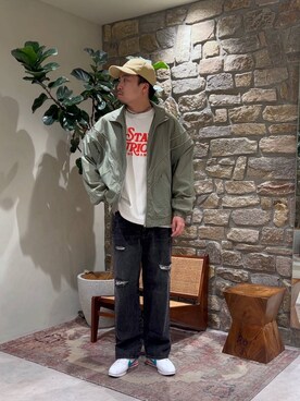 「BAYFLOW」｜「アイテム（ナイロンジャケット）」を使った、tagamitakatoさん（メンズ・183cm）の冬コーディネート