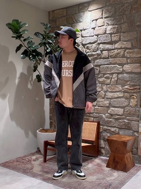 「BAYFLOW」｜「アイテム（ナイロンジャケット）」を使った、tagamitakatoさん（メンズ・183cm）の冬コーディネート