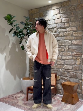 「アイテム（モカシン/デッキシューズ）」を使った、tagamitakatoさん（メンズ・183cm）の冬コーディネート
