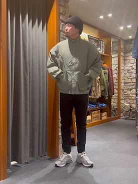 「BAYFLOW」｜「アイテム（ナイロンジャケット）」を使った、tagamitakatoさん（メンズ・183cm）の冬コーディネート