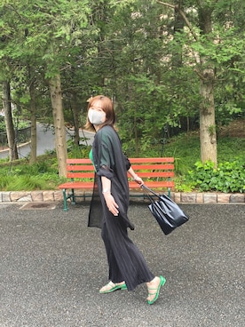 「サテンパンツ」｜「アイテム（アナログ腕時計）」を使った、amiさん（レディース・157cm）の夏コーディネート