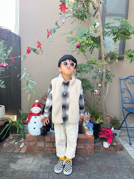「アイテム（スリッポン）」を使った、nohana＊＊＊kent さん（キッズ・110cm）の秋コーディネート