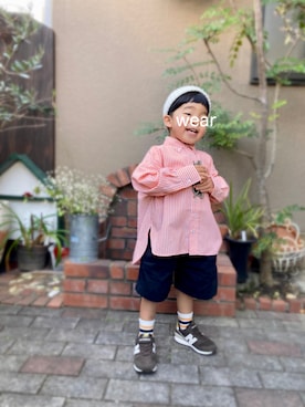 「アイテム（チノパンツ、ブラック系）」を使った、nohana＊＊＊kent さん（キッズ・90cm）の冬コーディネート