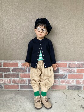 「DOUBLE_B（ダブルビー）のアイテム（シューズ）」を使った、nohana＊＊＊kent さん（キッズ・90cm）の秋コーディネート