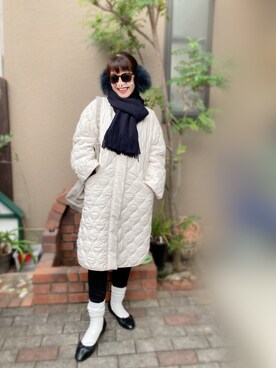 「ほめられ本命コーデ」｜「アイテム（ノーカラーコート）」を使った、nohana＊＊＊kent さん（レディース・159cm）の冬コーディネート
