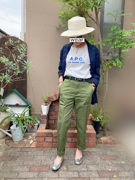 「fireservice（ファイヤーサービス）のアイテム」を使った、nohana＊＊＊kent さん（レディース・159cm）の夏コーディネート