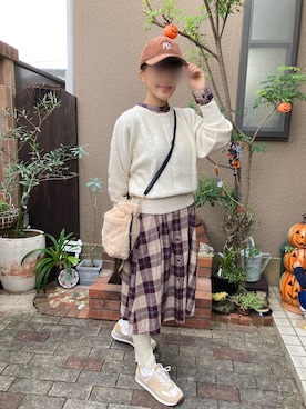「チェック柄に恋してる」｜「アイテム（シャツワンピース）」を使った、nohana＊＊＊kent さん（レディース・159cm）の秋コーディネート