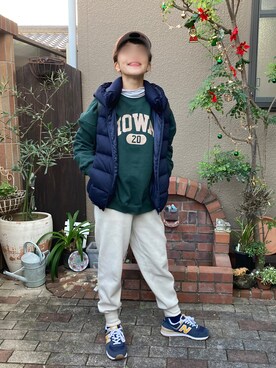 「Auntie Rosa Holiday（アンティローザホリデー）のIOWAカレッジロゴルーズスウェット（スウェット）」を使った、nohana＊＊＊kent さん（レディース・159cm）の秋コーディネート